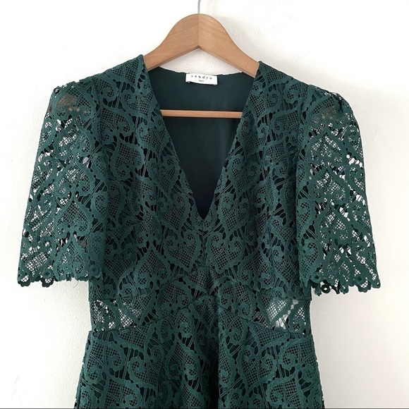 NWT Sandro Hearty Lace Fit & Flare Cocktail Dress - Picture 10 of 16